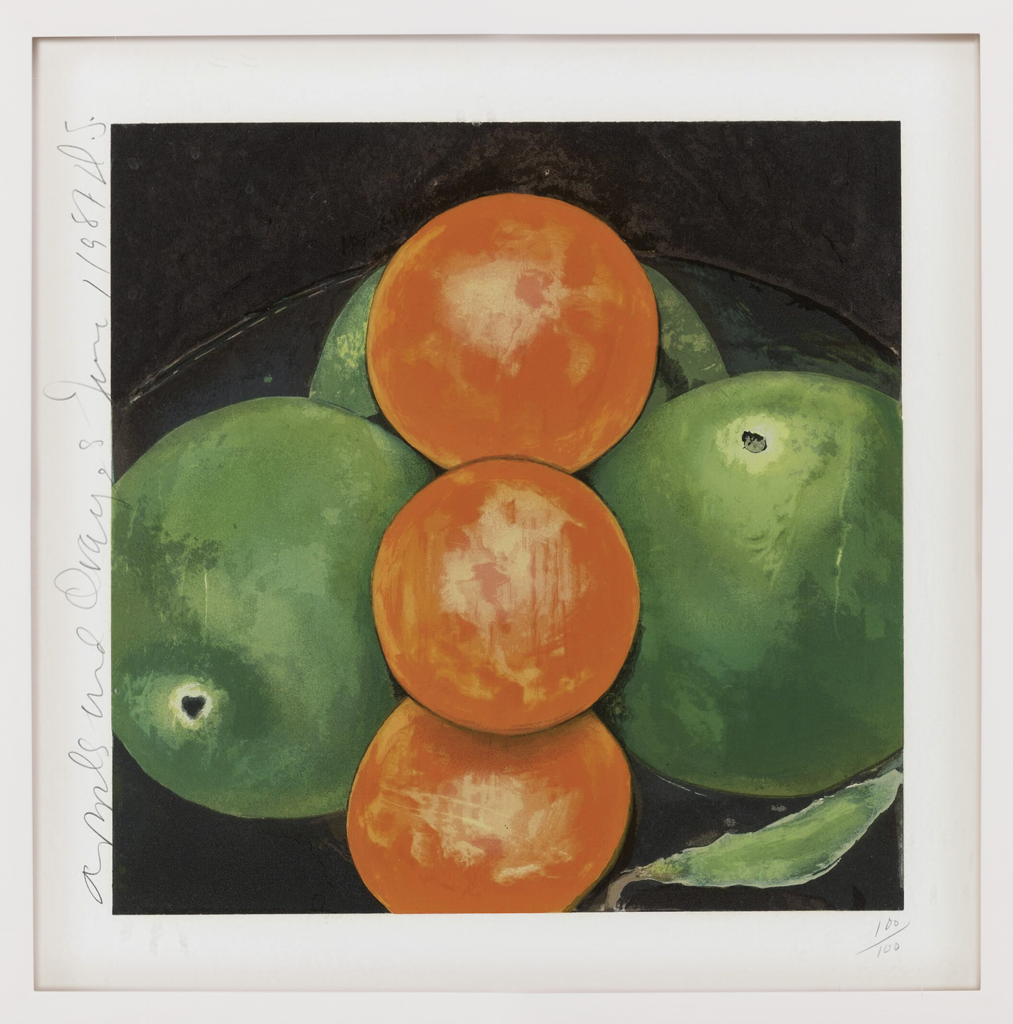 Bild "Apples and Oranges" (1987) von Donald Sultan