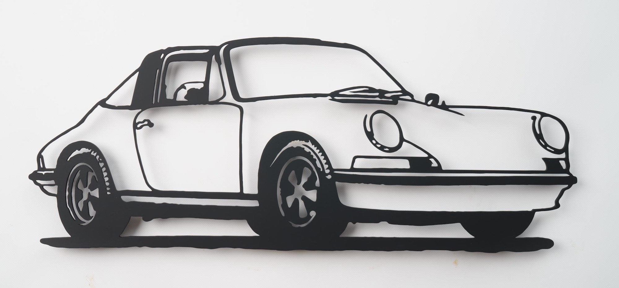Wandobjekt "Porsche 911 Targa (schwarz)" (2021) (Unikat) von Jan M. Petersen