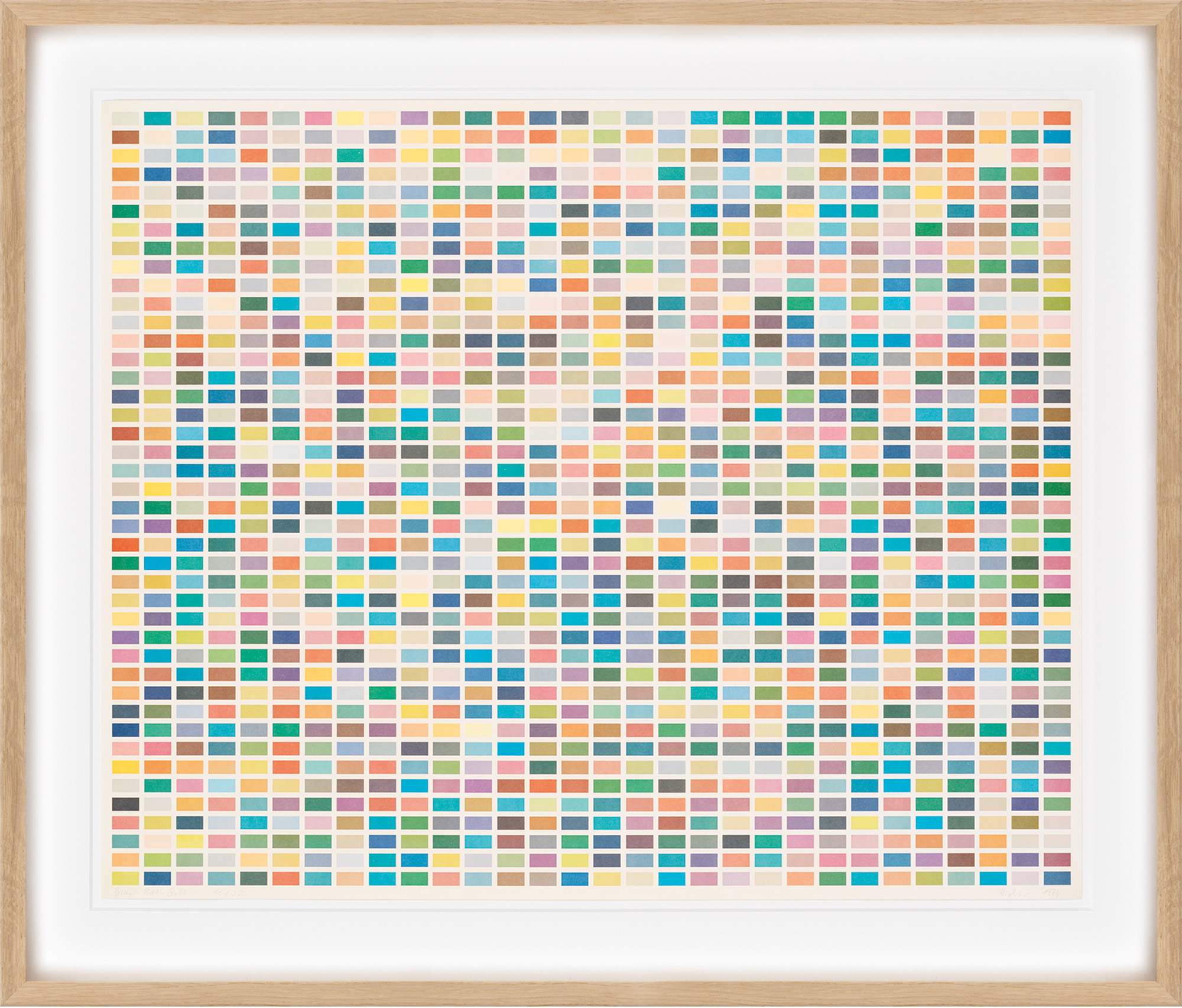 Bild "Farbfelder. 6 Anordnungen von 1260 Farben (Blau - Rot - Gelb (F))" (1974) von Gerhard Richter