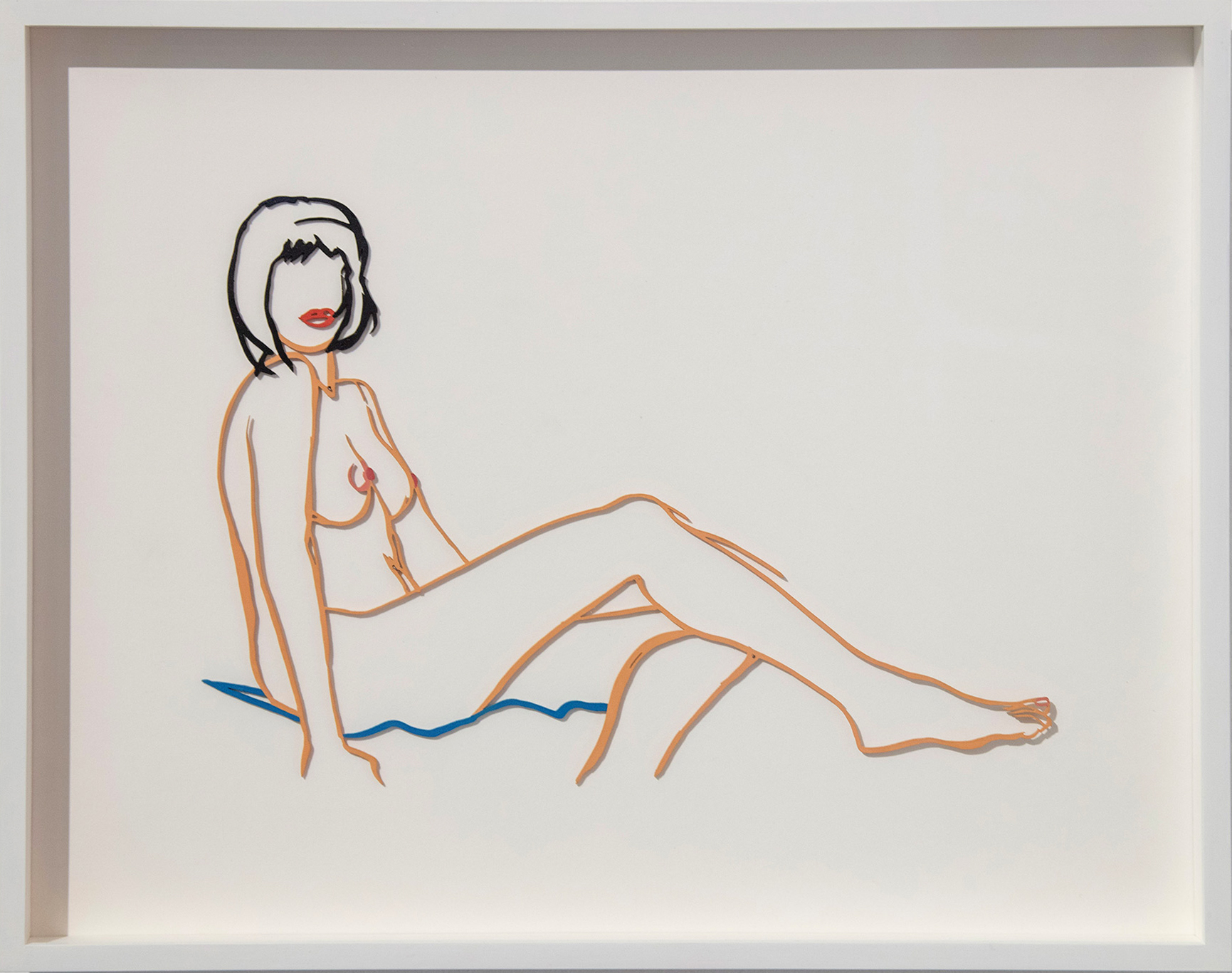 Wandobjekt "Monica sitting one leg on the other" (1986-1994) von Tom Wesselmann