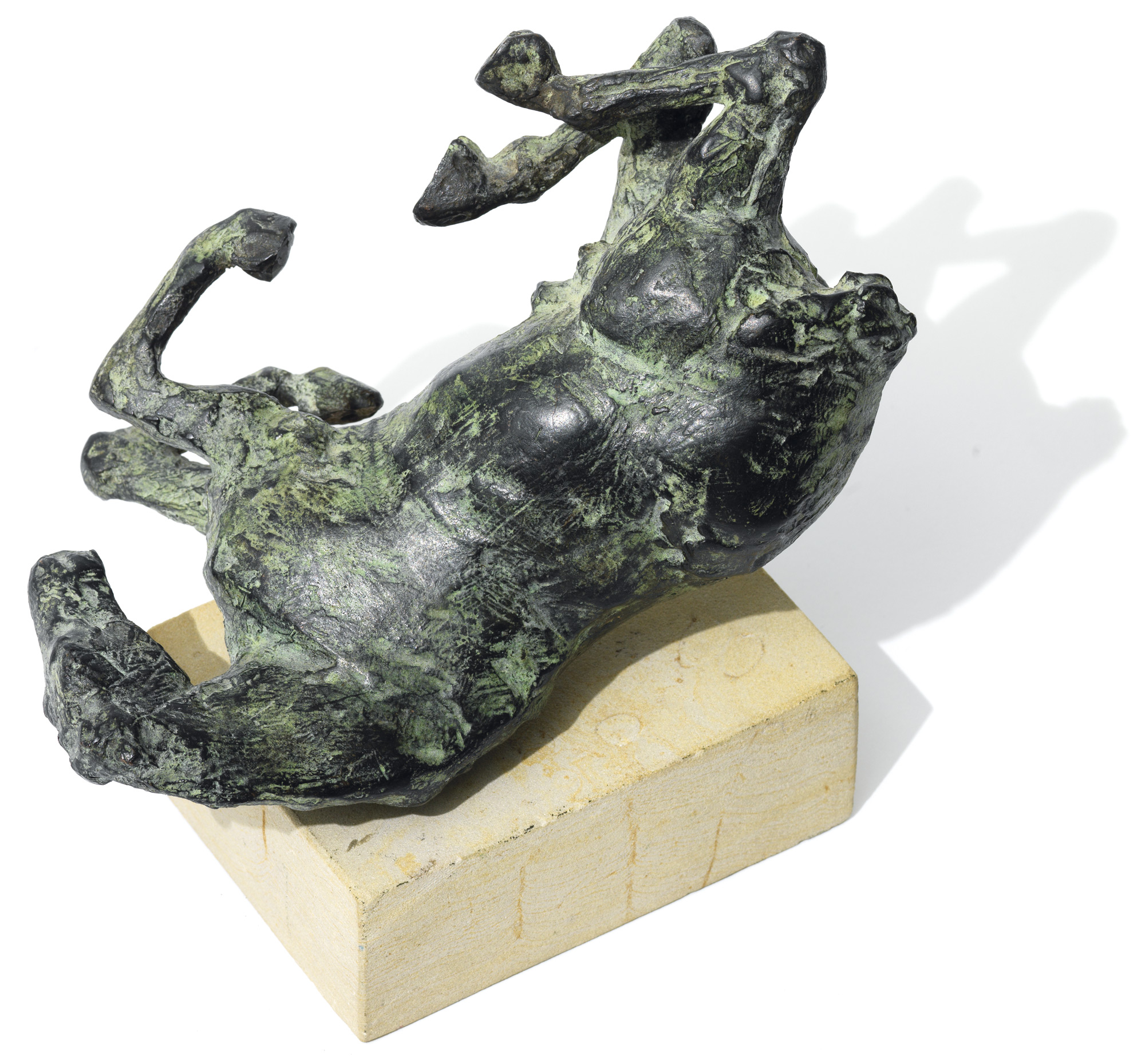 Skulptur "Sich wälzendes Pferd" (1997), Bronze von Thomas Jastram
