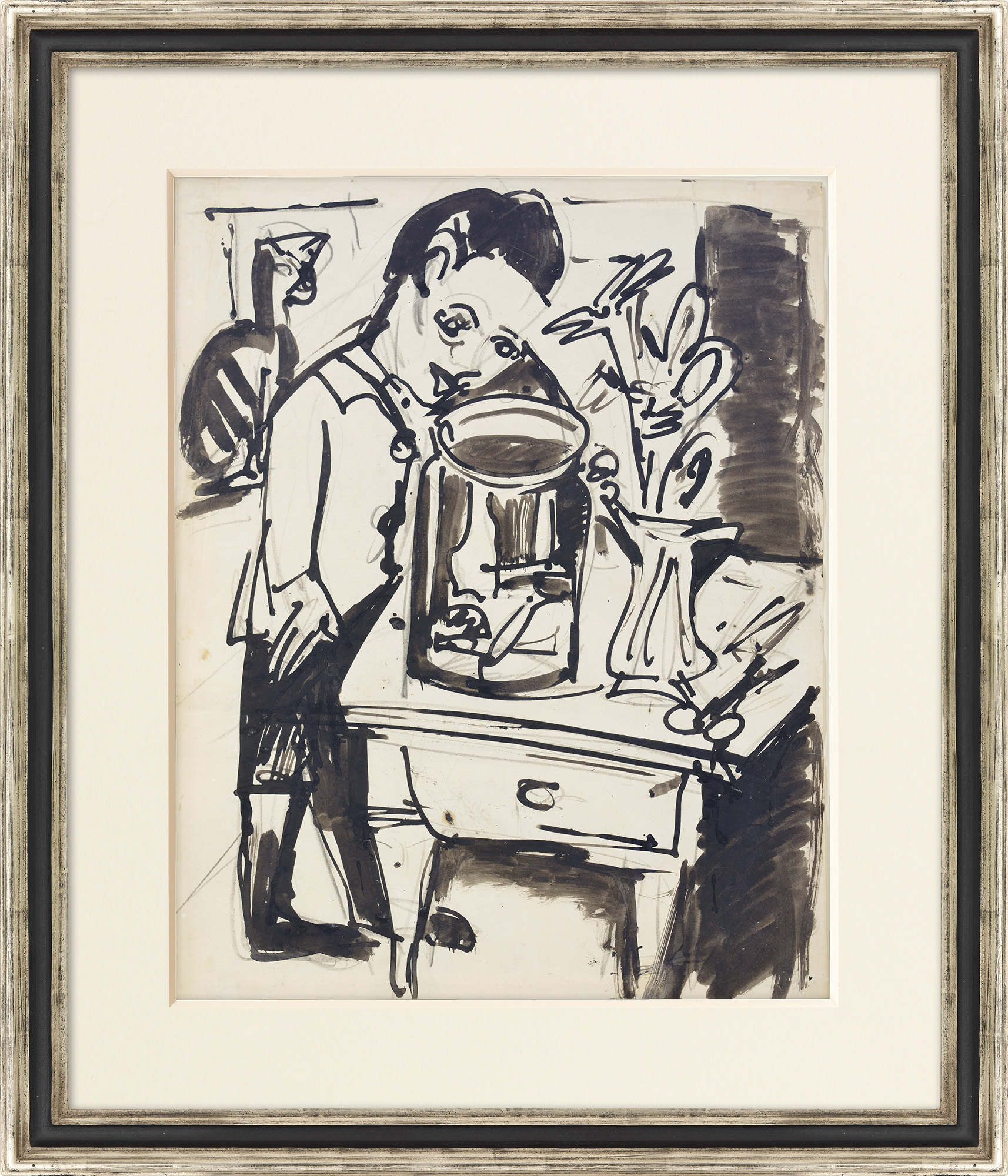 Bild "Junge mit Fischglas (1920) / 2 Badende auf Steinen ( ca. 1913)" (Unikat) von Ernst Ludwig Kirchner