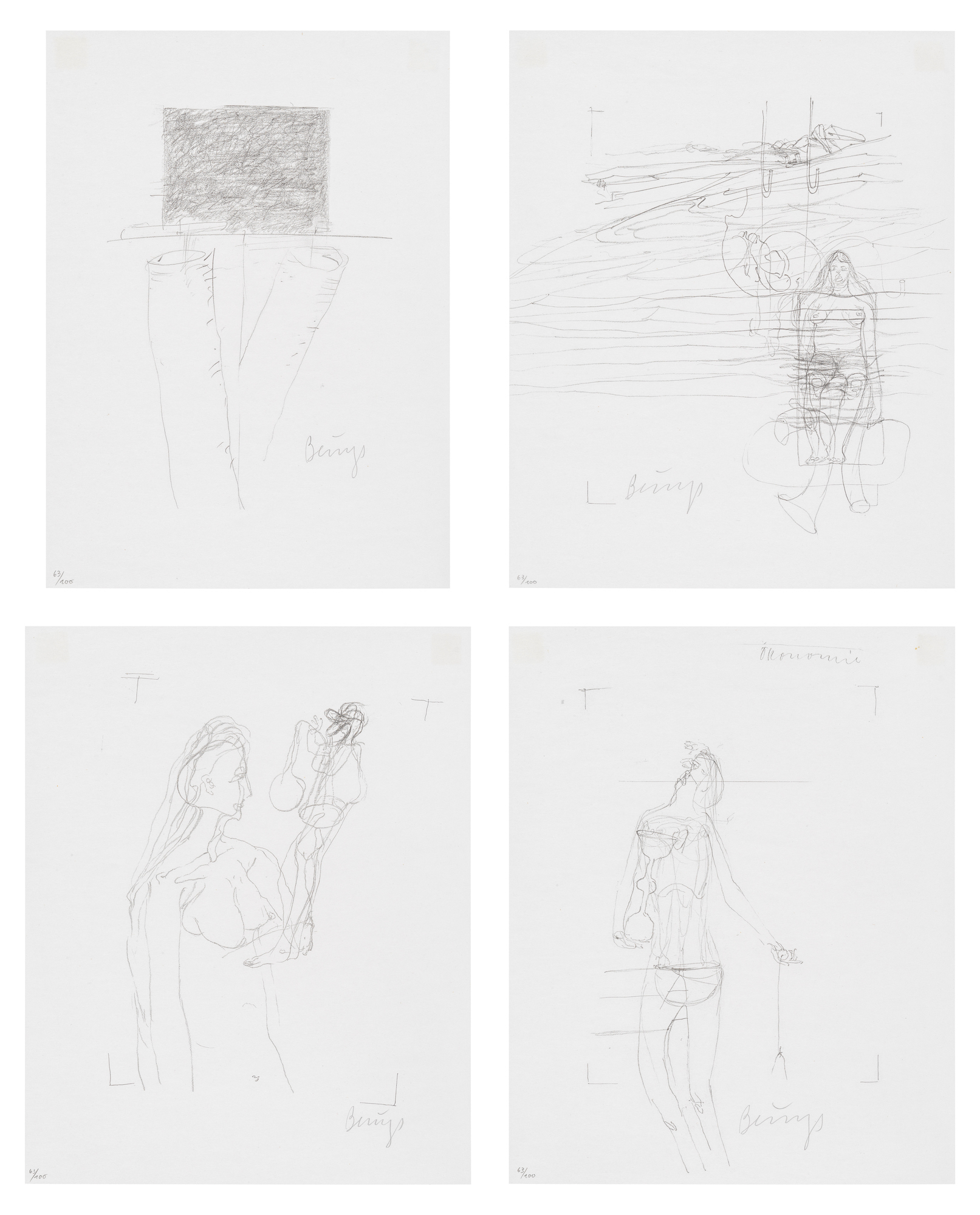Bild "Zeichnungen zu Codices Madrid" (1975) von Joseph Beuys