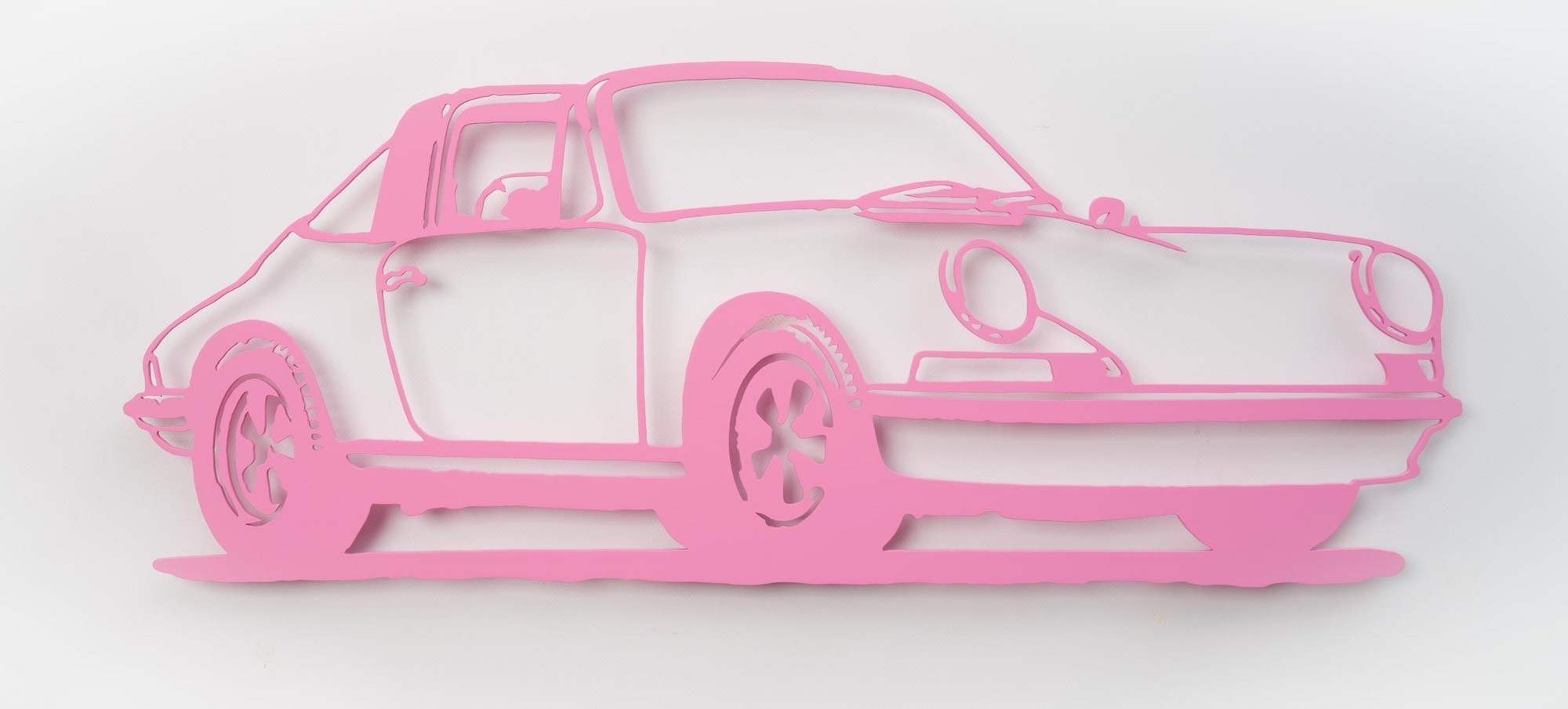 Wandobjekt "Porsche 911 Targa (rosa)" (2021) (Unikat) von Jan M. Petersen
