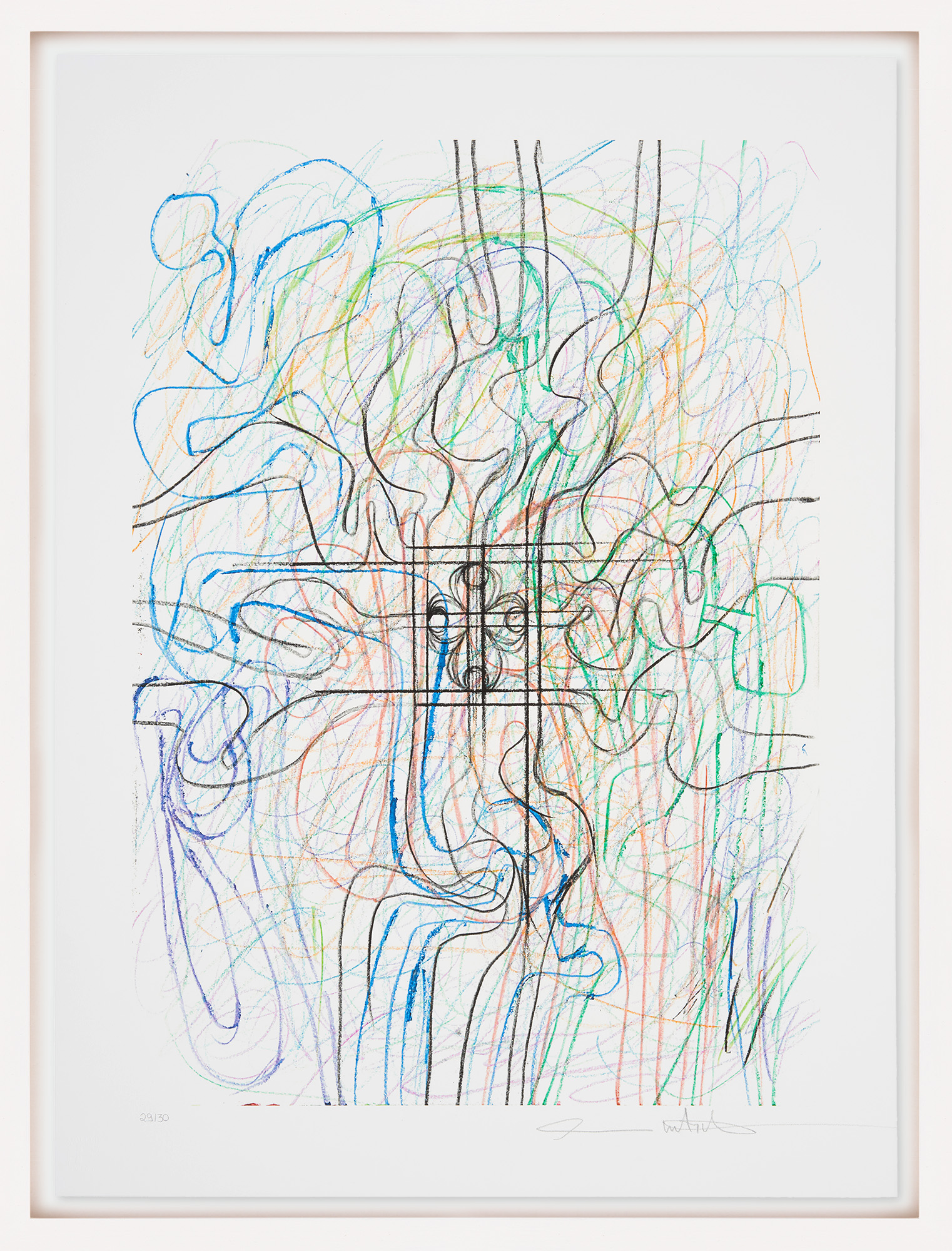 Bild "Zeichnungsedition Motiv 2 (blau-grün)" (2015) von Hermann Nitsch
