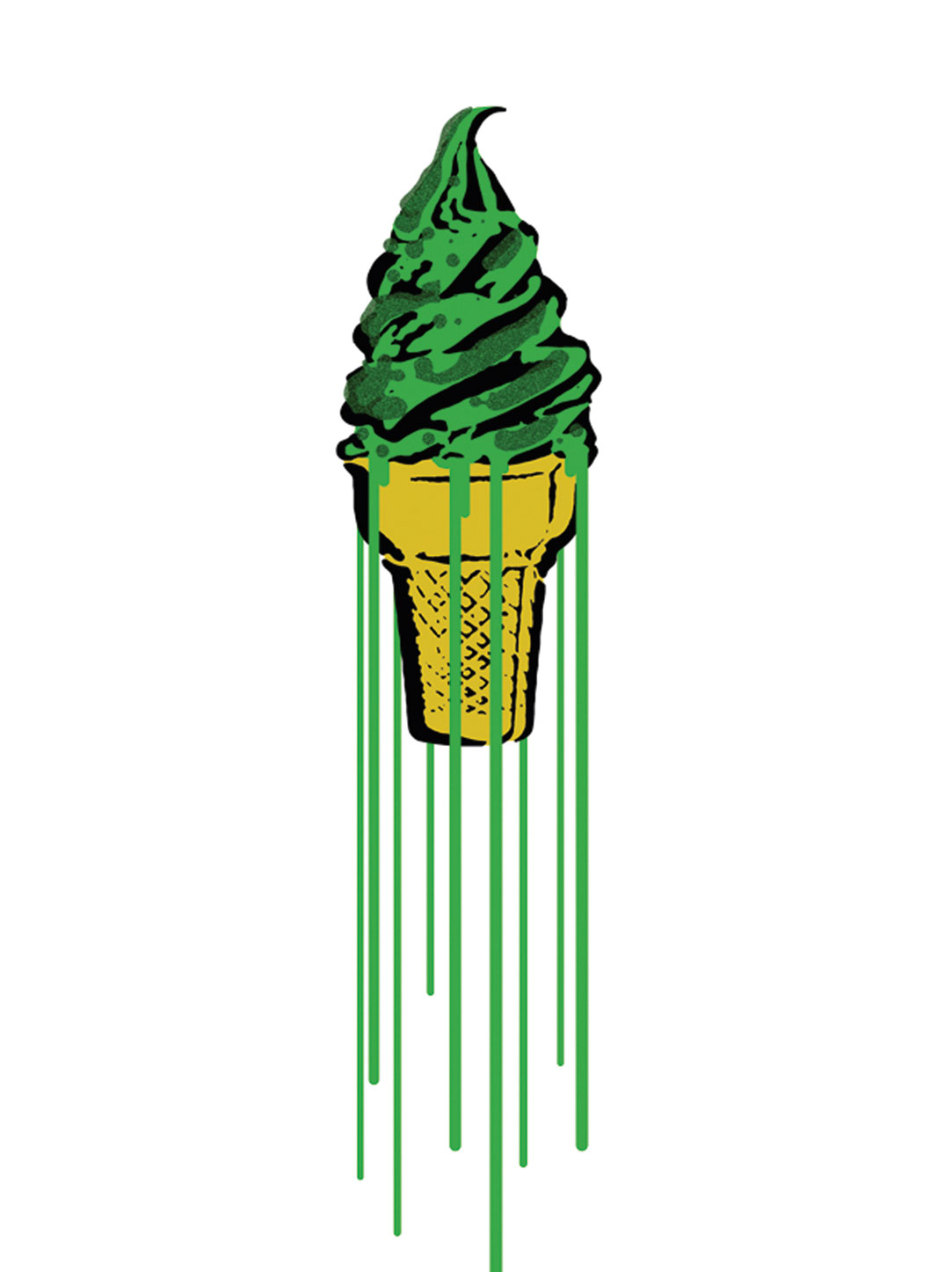 Bild "Green Glitter Icecream" (2015) von ELIOT theSuper