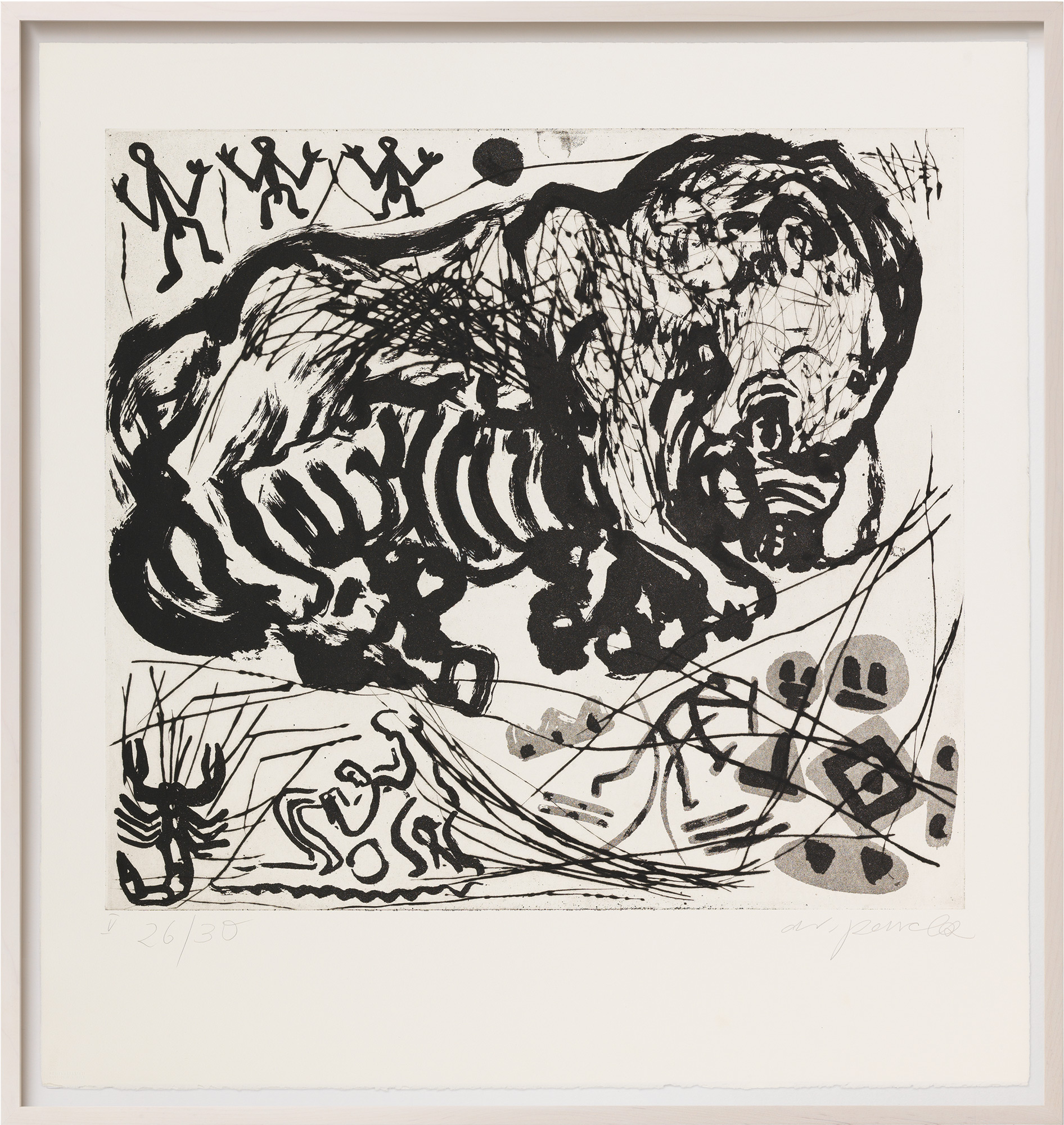 Bild "Was einem Emigranten durch den Kopf geht - Tafel V" (1987) (Unikat) von A. R. Penck