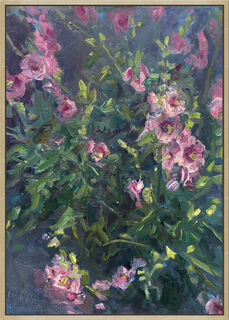 Tableau "La rose trémière de Margreet" (2019) (Pièce unique) de André Krigar
