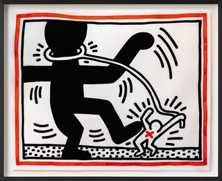 Tableau "Sans titre (Afrique du Sud libre #2)" (1985) de Keith Haring