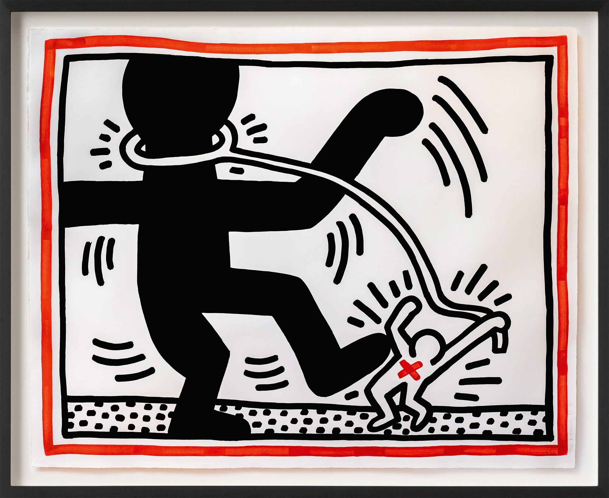 Tableau "Sans titre (Afrique du Sud libre #2)" (1985) de Keith Haring