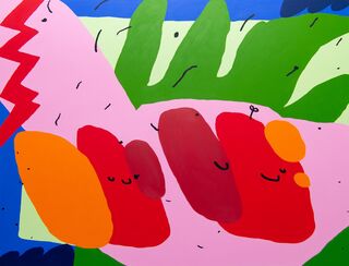 Bild "Happy faced friends ~ 5" (2022) (Unikat)