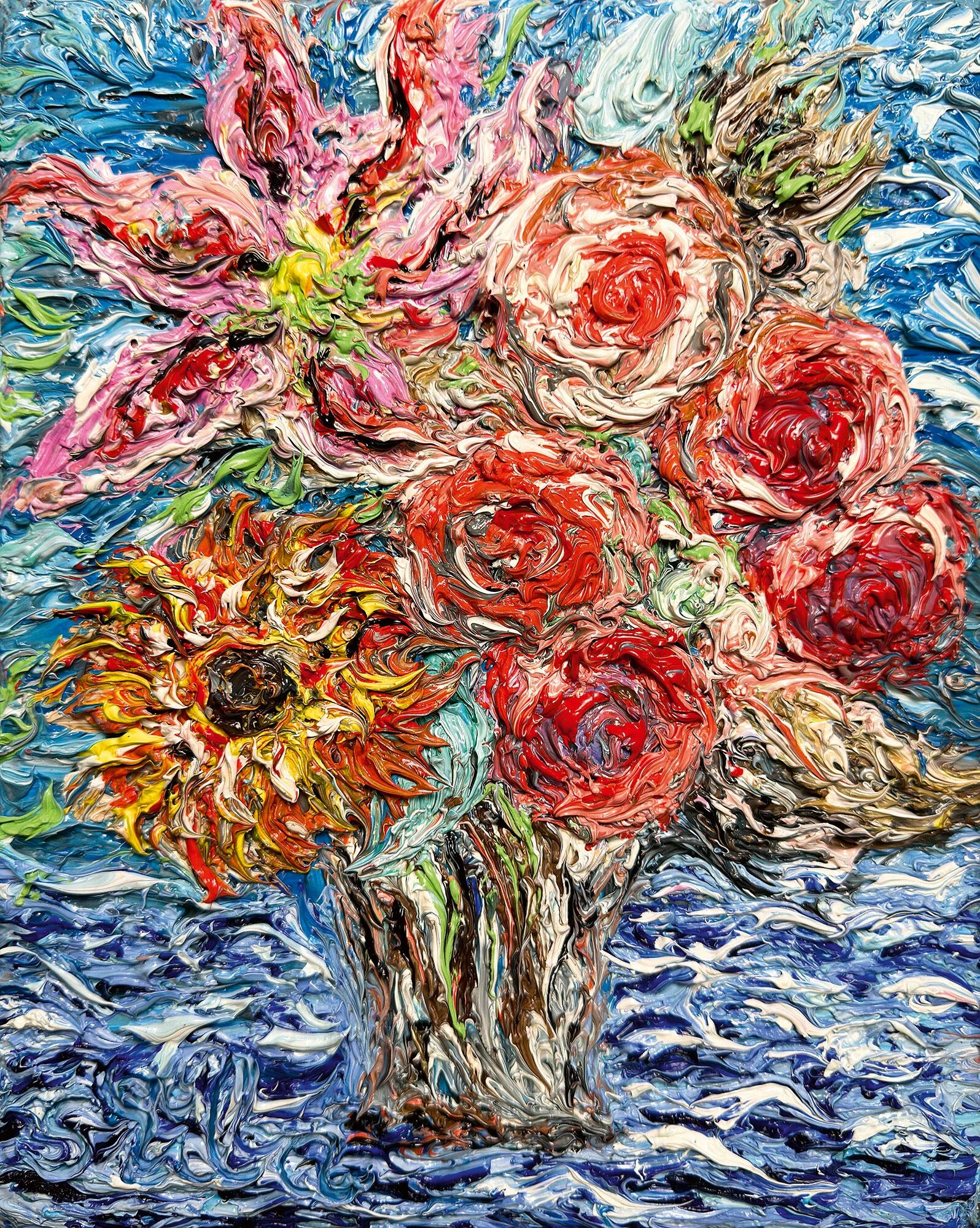Picture "Roses and Lily" (2020-24) (Unique piece) by Ansgar Skiba