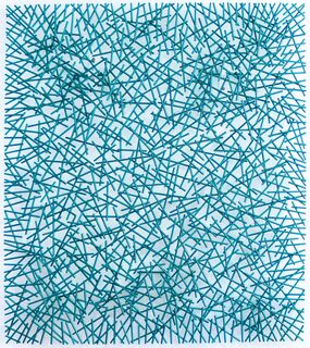 Wandobjekt "Maze Turquoise" (2024) (Unikat)