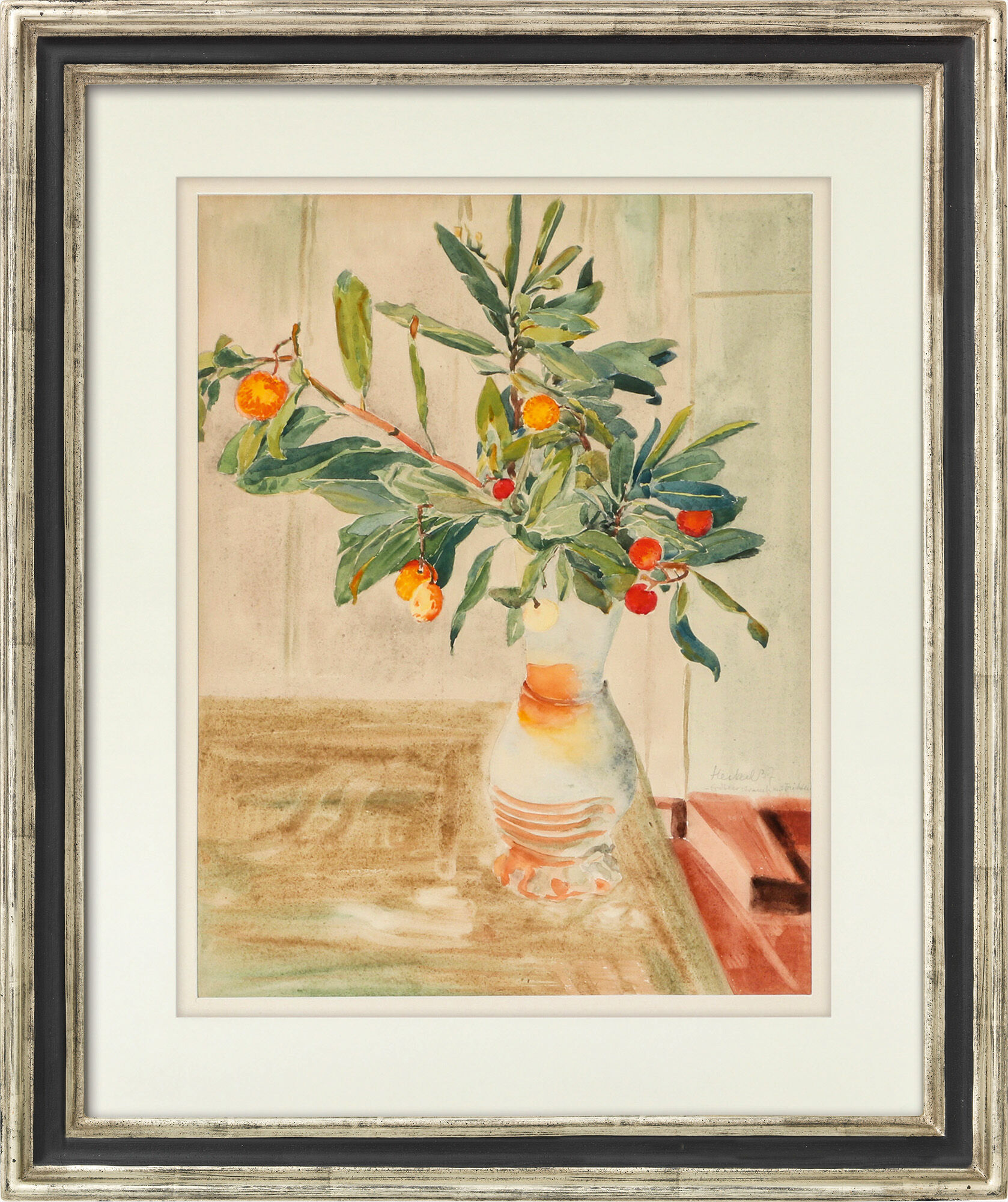 Picture "Strawberry Bush with Fruits" (1937) (Unique piece) by Erich Heckel