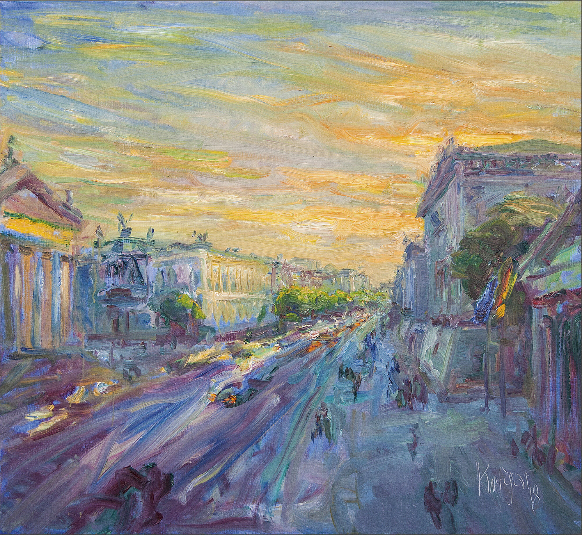 Picture "Memory of a Sunset under Linden Trees" (2018) (Unique piece) by André Krigar