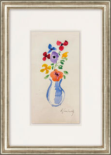 Bild "Blaue Vase mit bunten Blumen" (1928-31) (Unikat)