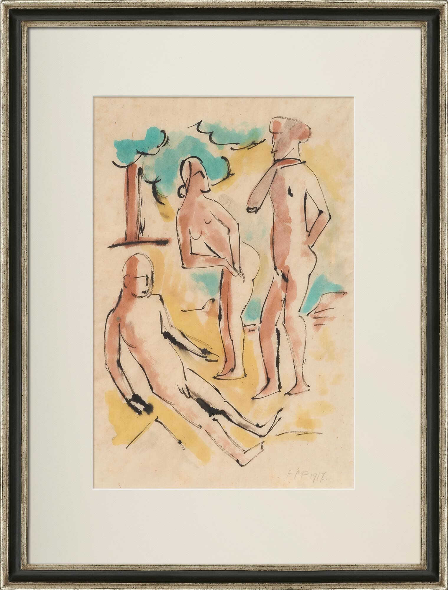 Picture "Bathers" (1917) (Unique piece) by Max Pechstein