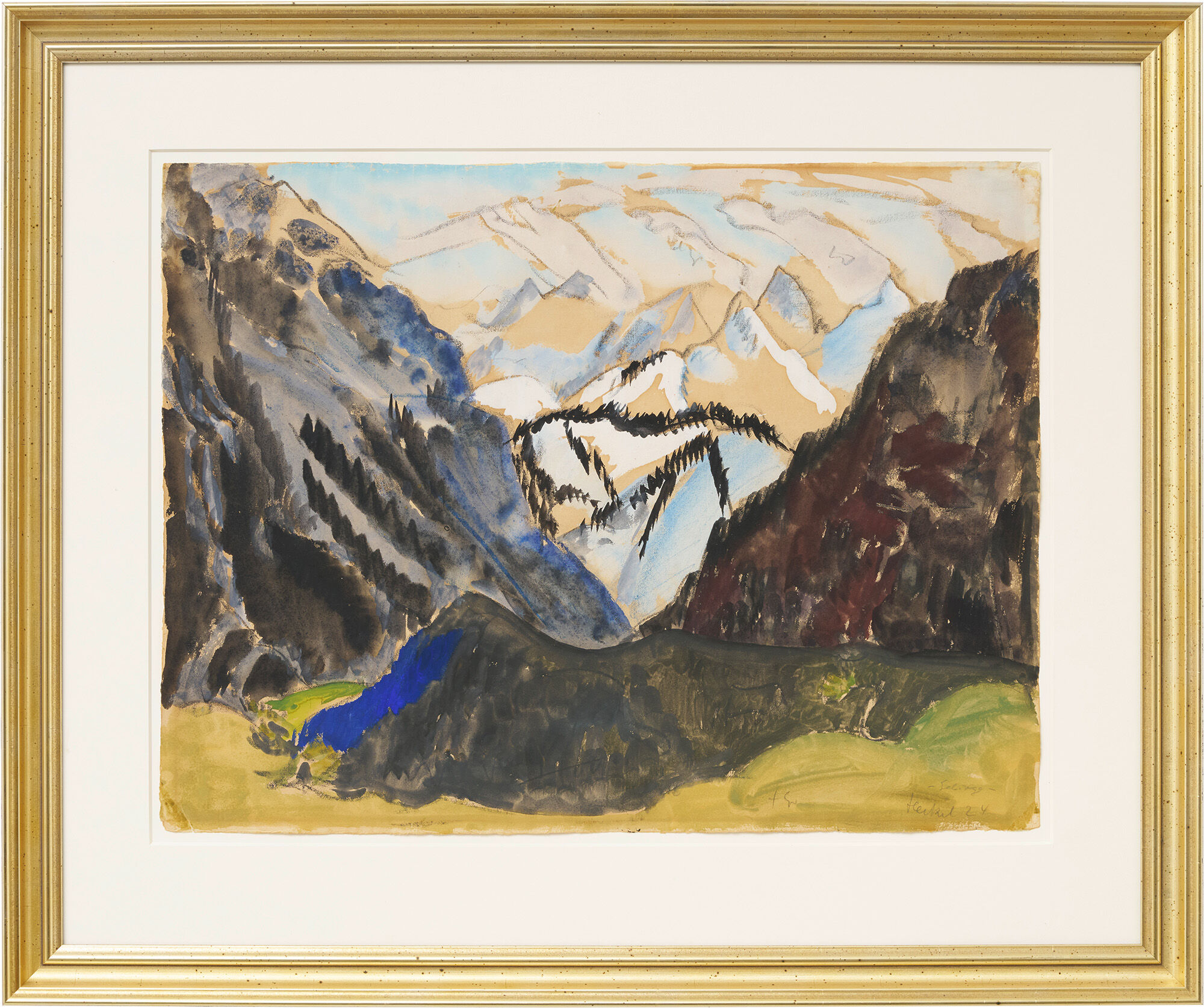 Bild "Gebirge" (1924) (Unikat) von Erich Heckel