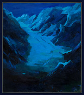 Bild "Mondnacht am großen Gletscher (Aletsch)" (2002) (Unikat)