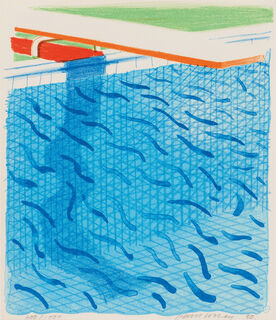 Bild "Pool made with paper and blue ink for book of paper pools" (1980) von David Hockney