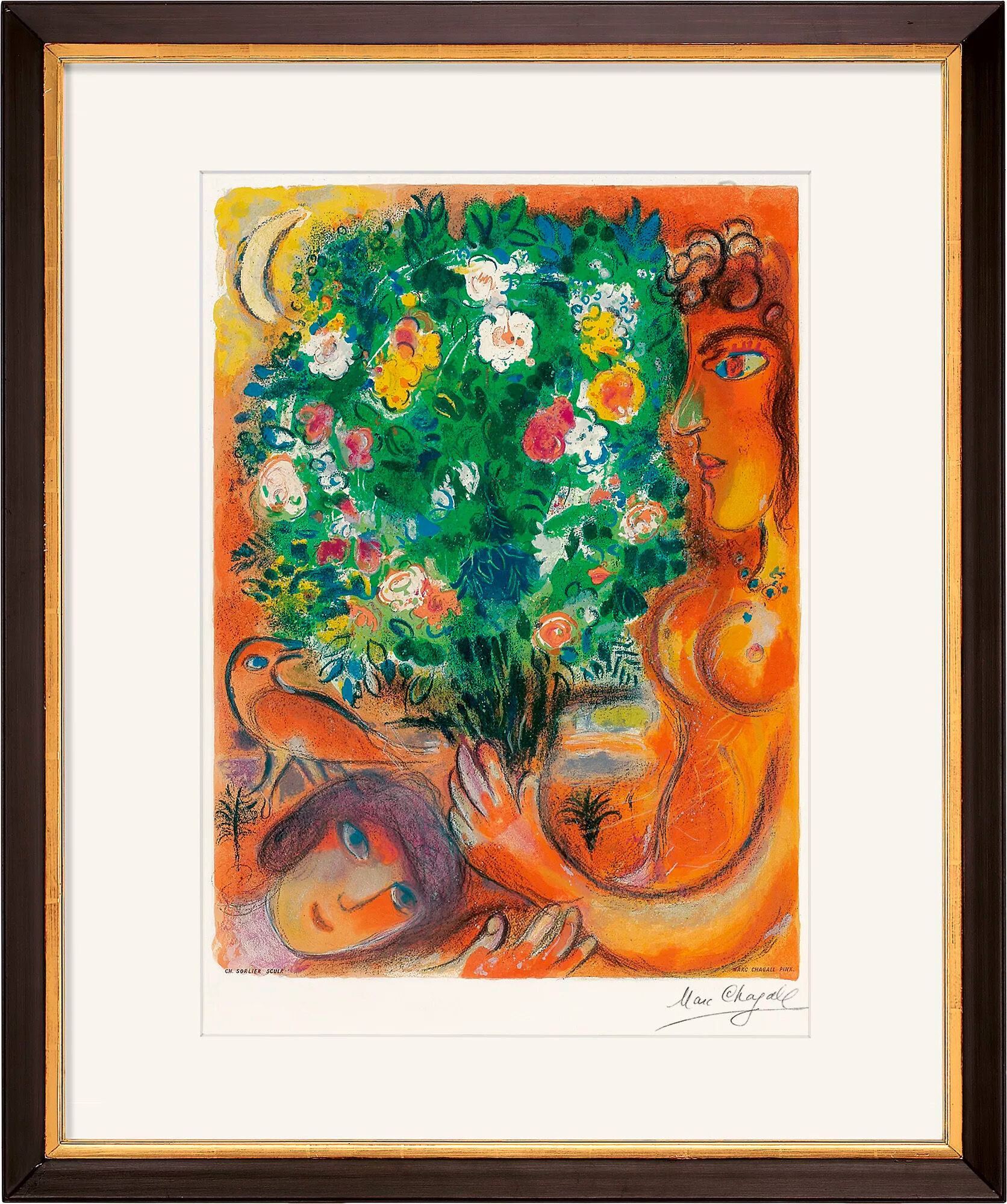 Picture "Woman with a Bouquet of Flowers" (1967) by Marc Chagall
