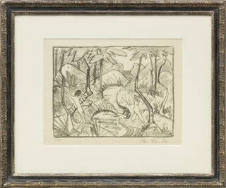 Bild "Zwei Figuren am Waldbach 2 (Waldlandschaft)" (1921-22) von Otto Mueller