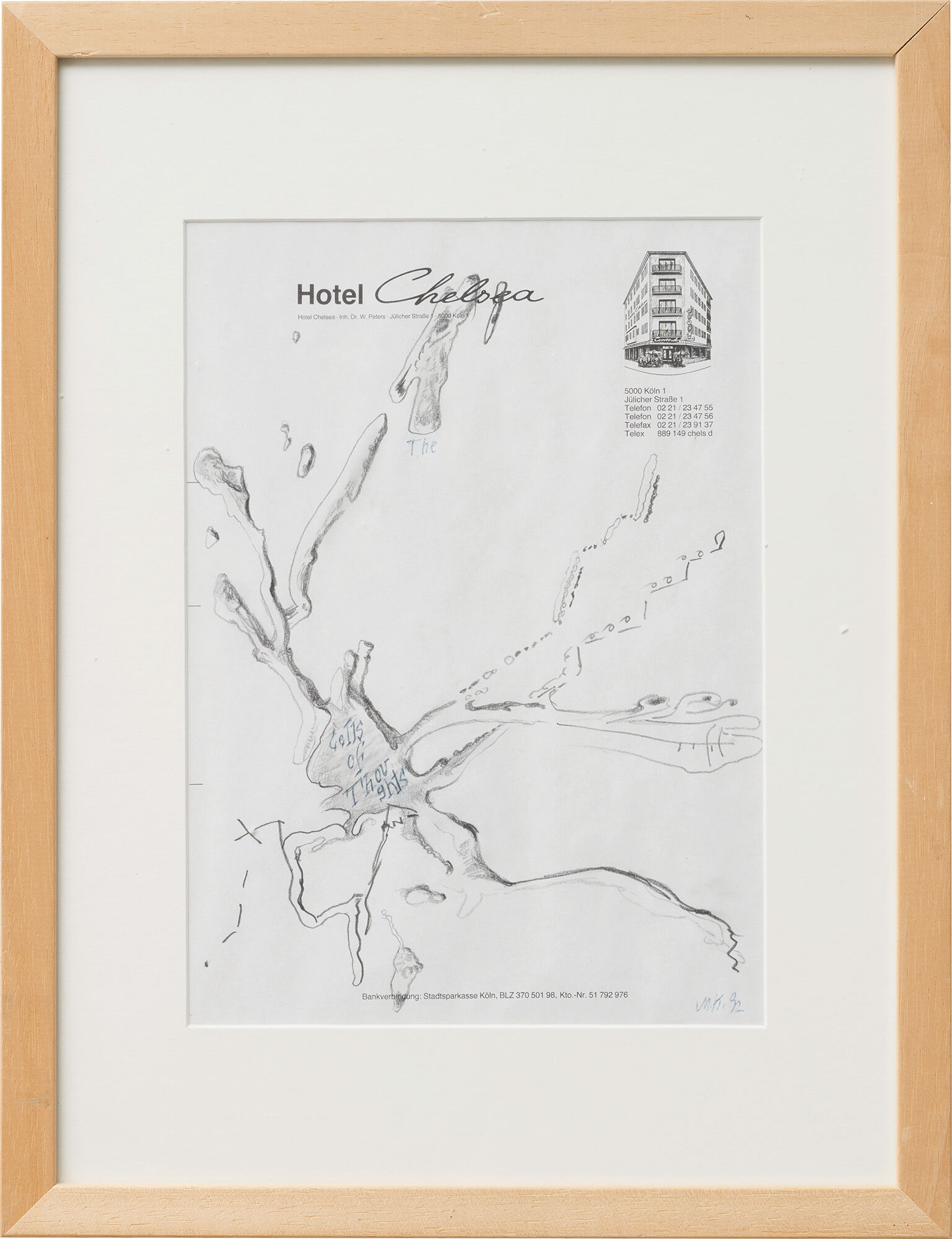 Picture "Hotel Drawing (Chelsea)"(1995) (Unique piece) by Martin Kippenberger