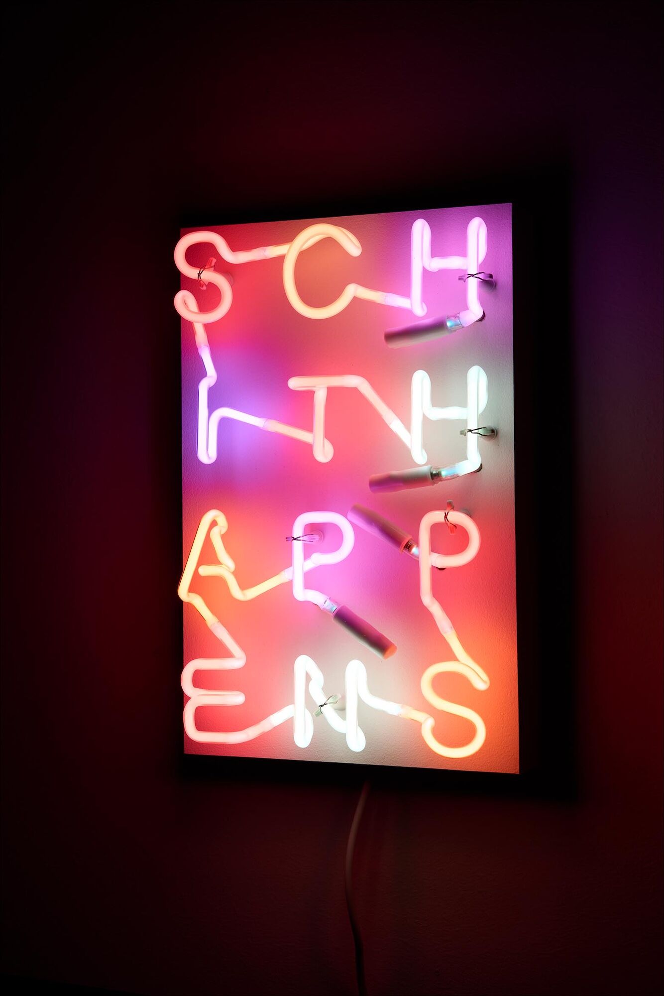 Objet mural "SCHITHAPPENS" (2023) de Albert Hien