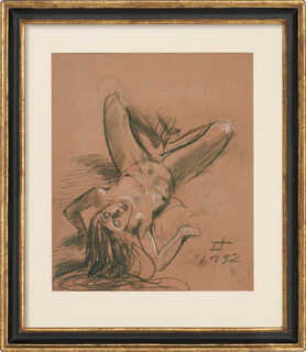 Bild "Akt, auf dem Rücken liegend mit dem Kopf nach unten" (1932) (Unikat) von Otto Dix