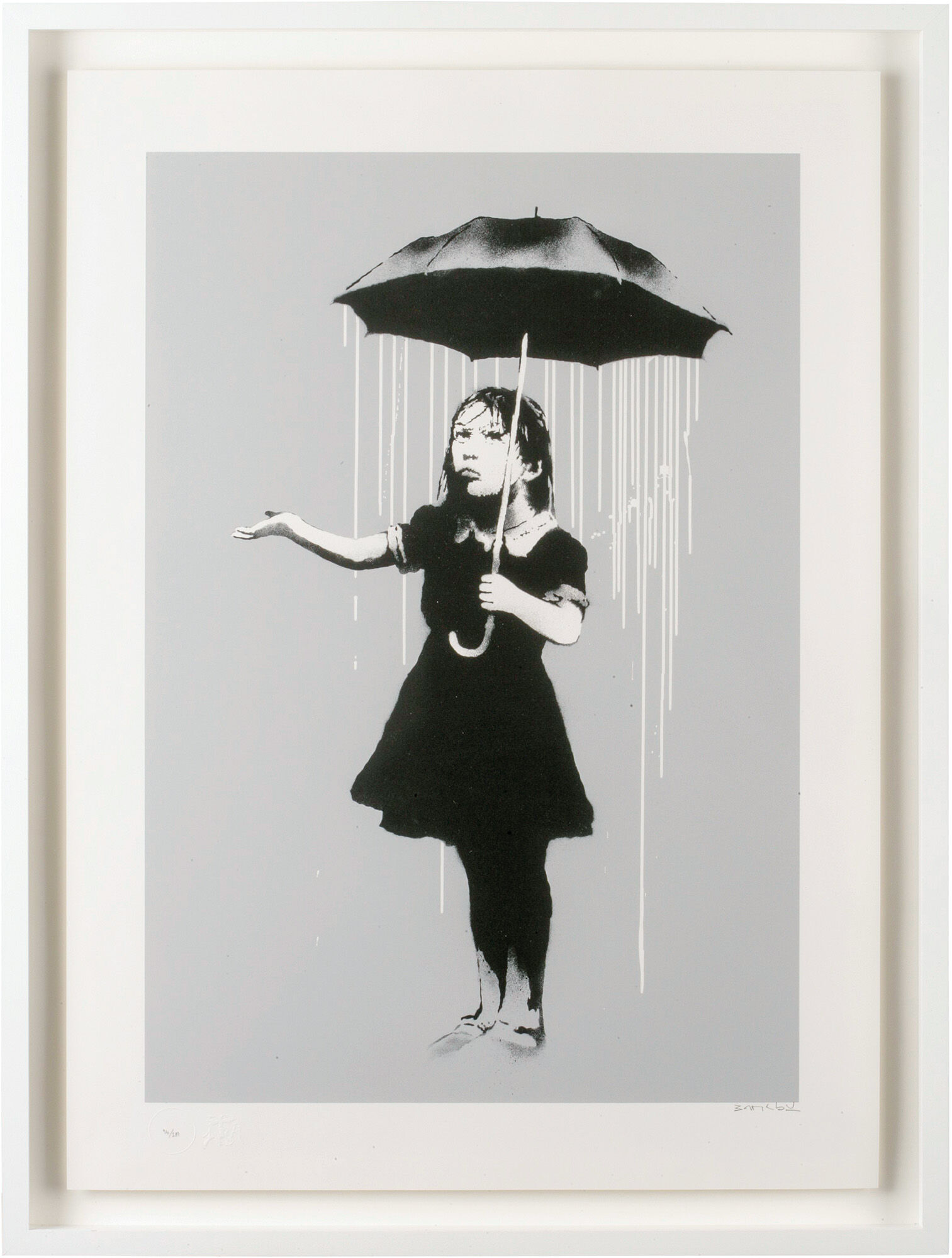 Bild "Nola (white rain)" (2008) von Banksy