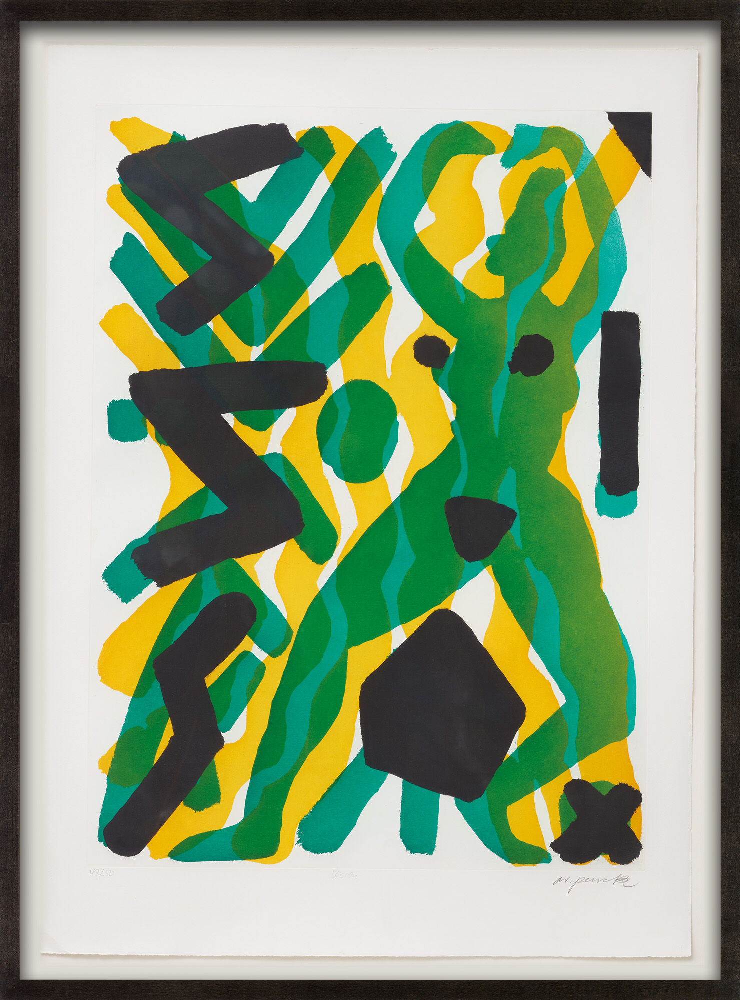 Bild "Serie III Vision (Grün-Gelb)" (1990/91) von A. R. Penck