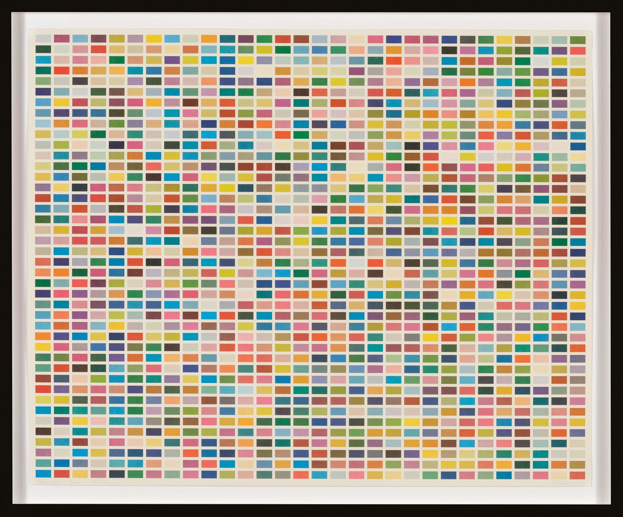 Picture "Colour Fields. 6 Arrangements of 1260 Colours (Yellow-Blue-Red)" (1974) by Gerhard Richter