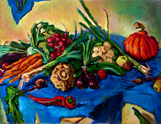 Picture "Still Life with Pumpkin" (2011) (Unique piece) by Bettina Moras
