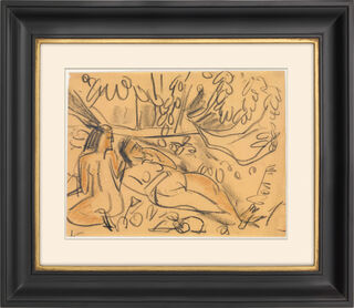 Picture "Reclining and Squatting Nude" (1918) (Unique piece)