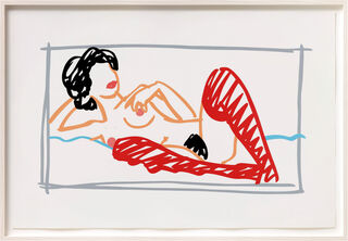 Picture "Fast Sketch Red Stocking Nude" (1991) by Tom Wesselmann