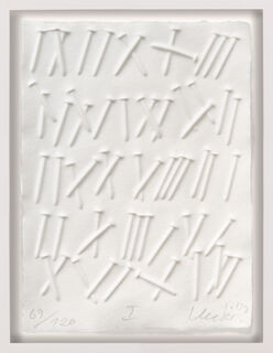 Bild "Schrift der Nägel I" (2007) von Günther Uecker