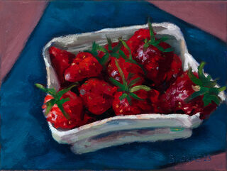 Bild "Erdbeeren" (2023) (Unikat) von Bettina Moras