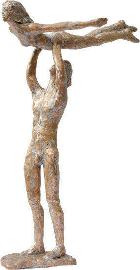 Skulptur "Flieg mit mir" (2020), Bronze von Dagmar Vogt