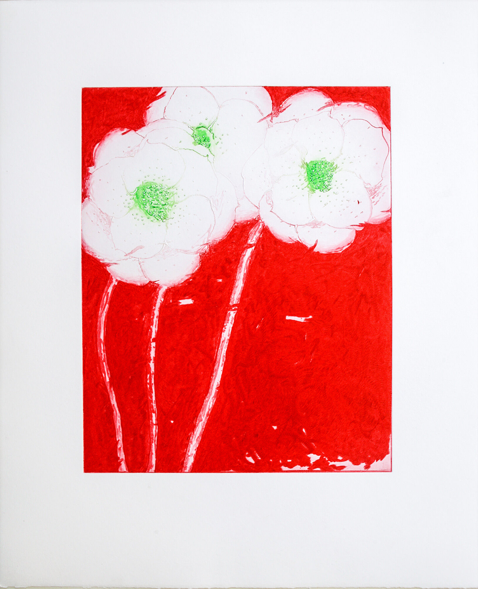 Picture "3x White on Red" (2001) by Josef Hirthammer