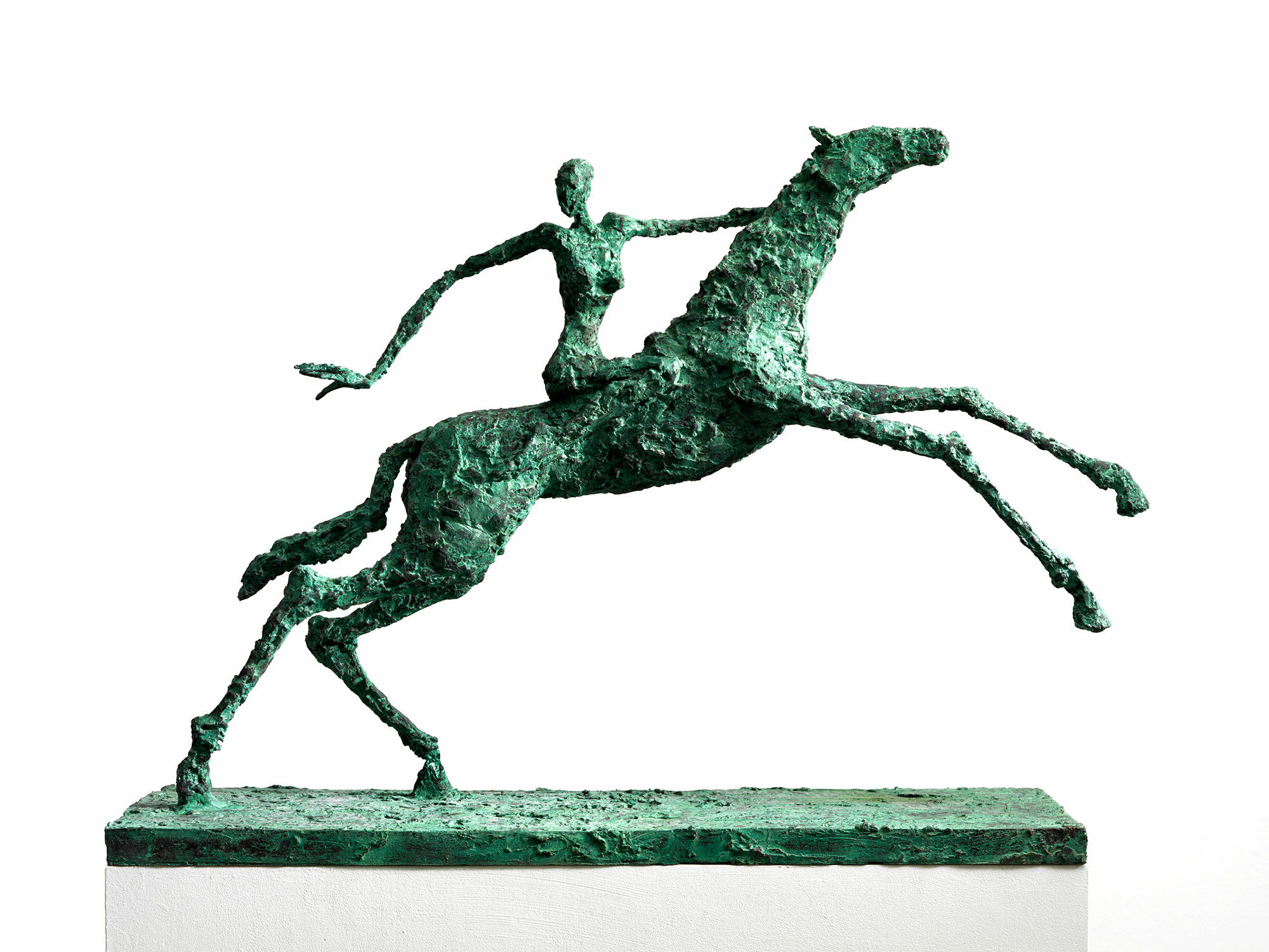 Skulptur "Anspornen" (2012/2023), Bronze von Helge Leiberg