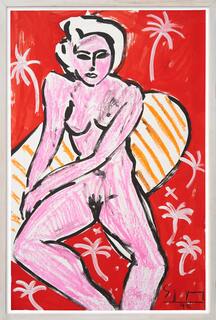 Picture "Sitting Nude" (1992) (Unique piece) by Stefan Szczesny