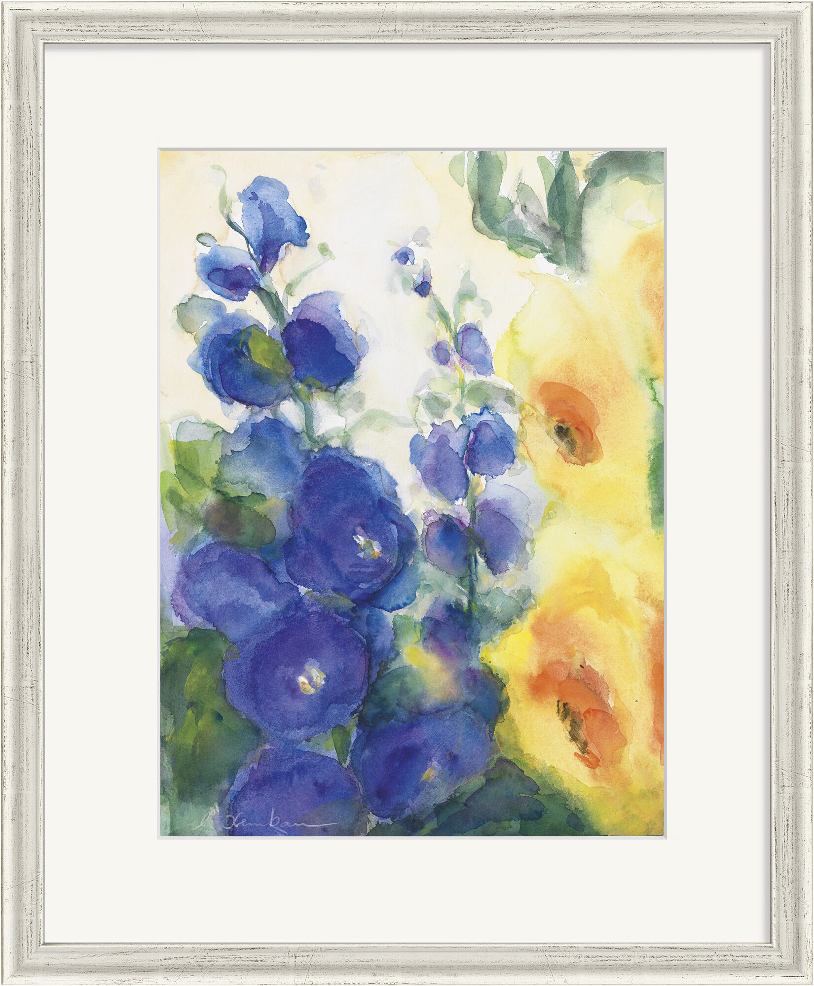 Picture "Delphinium and Gladioli" (2017) (Unique piece) by Christine Kremkau