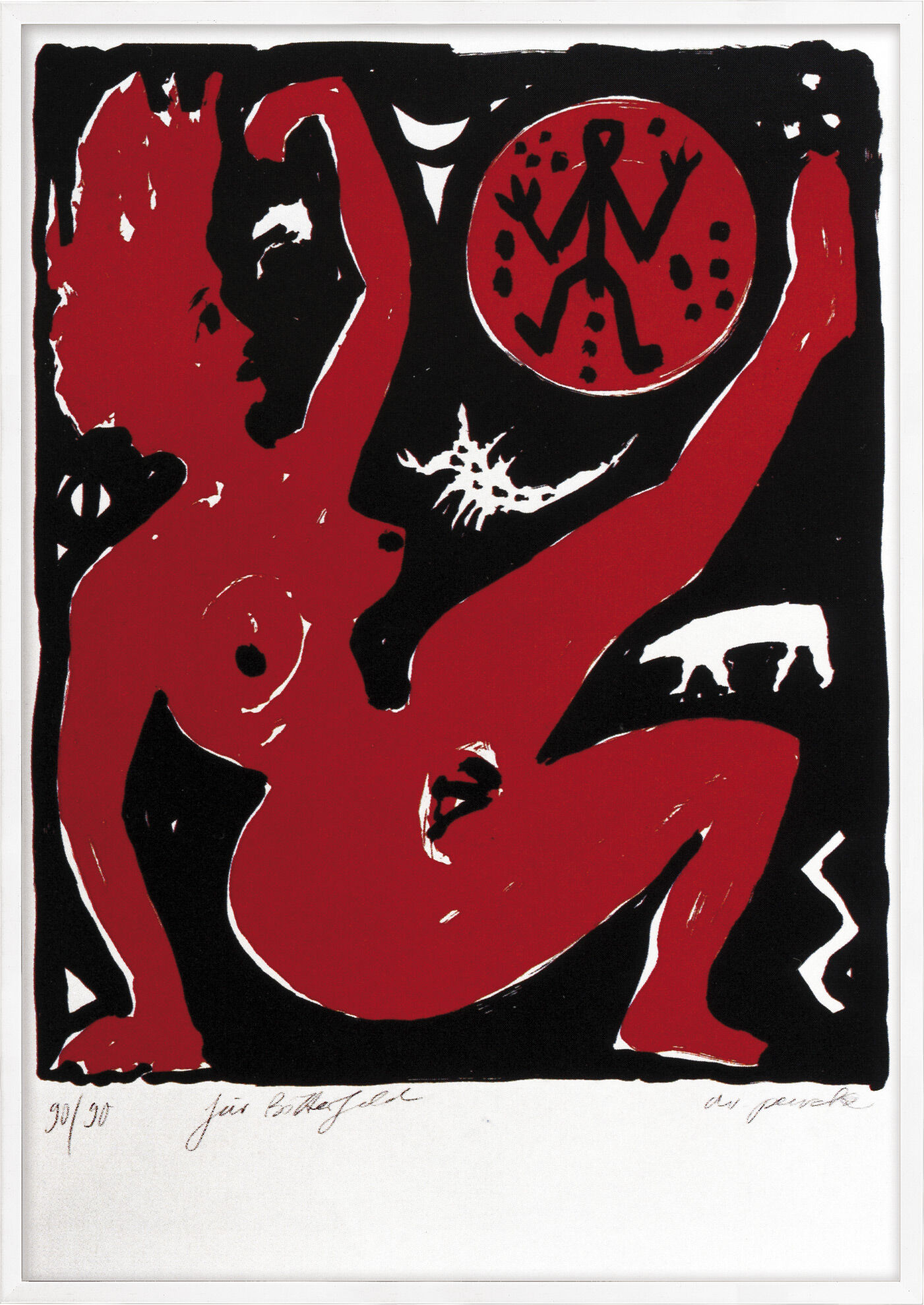 Picture "For Bitterfeld" (1990) by A. R. Penck