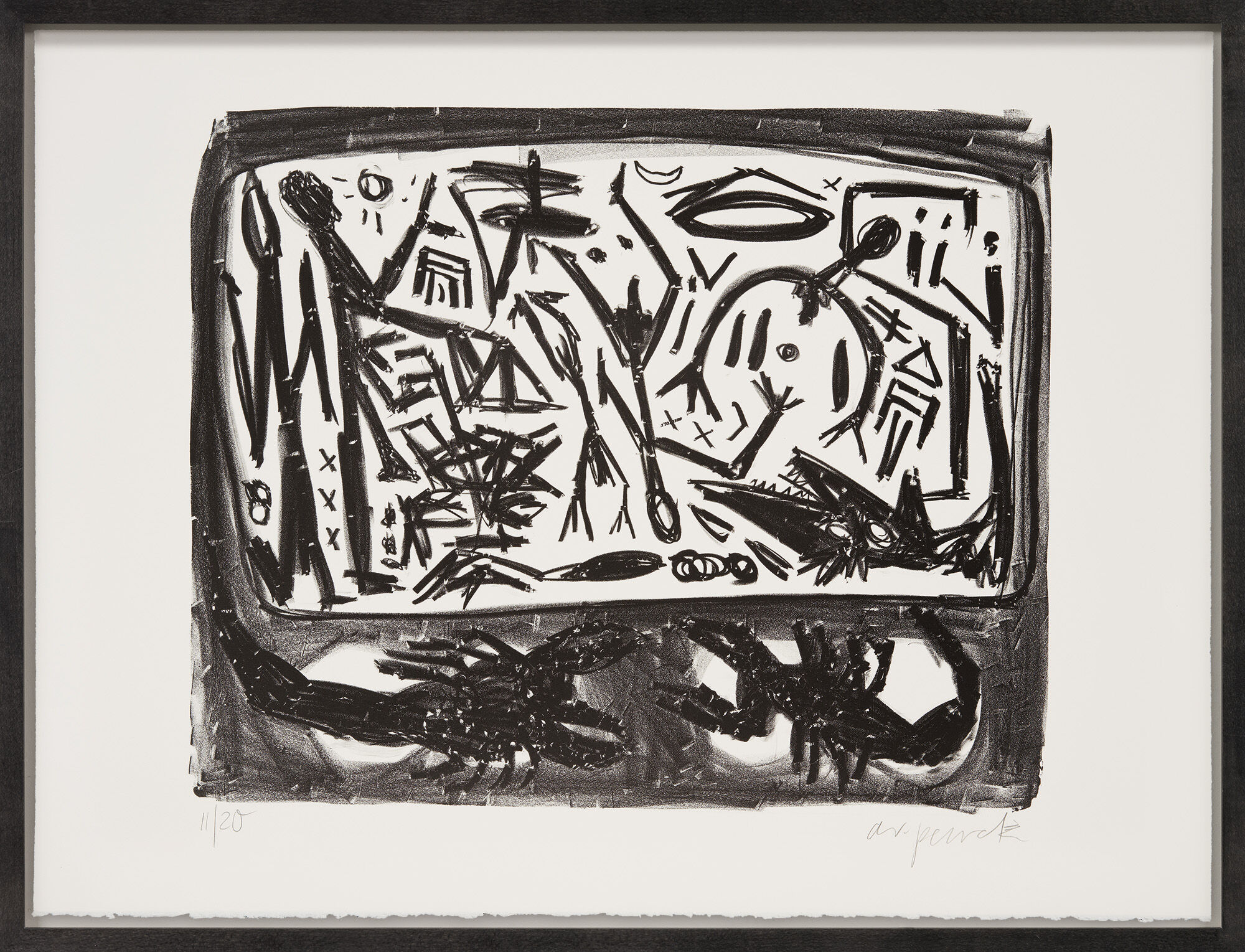 Picture "Reunification" (1990) by A. R. Penck