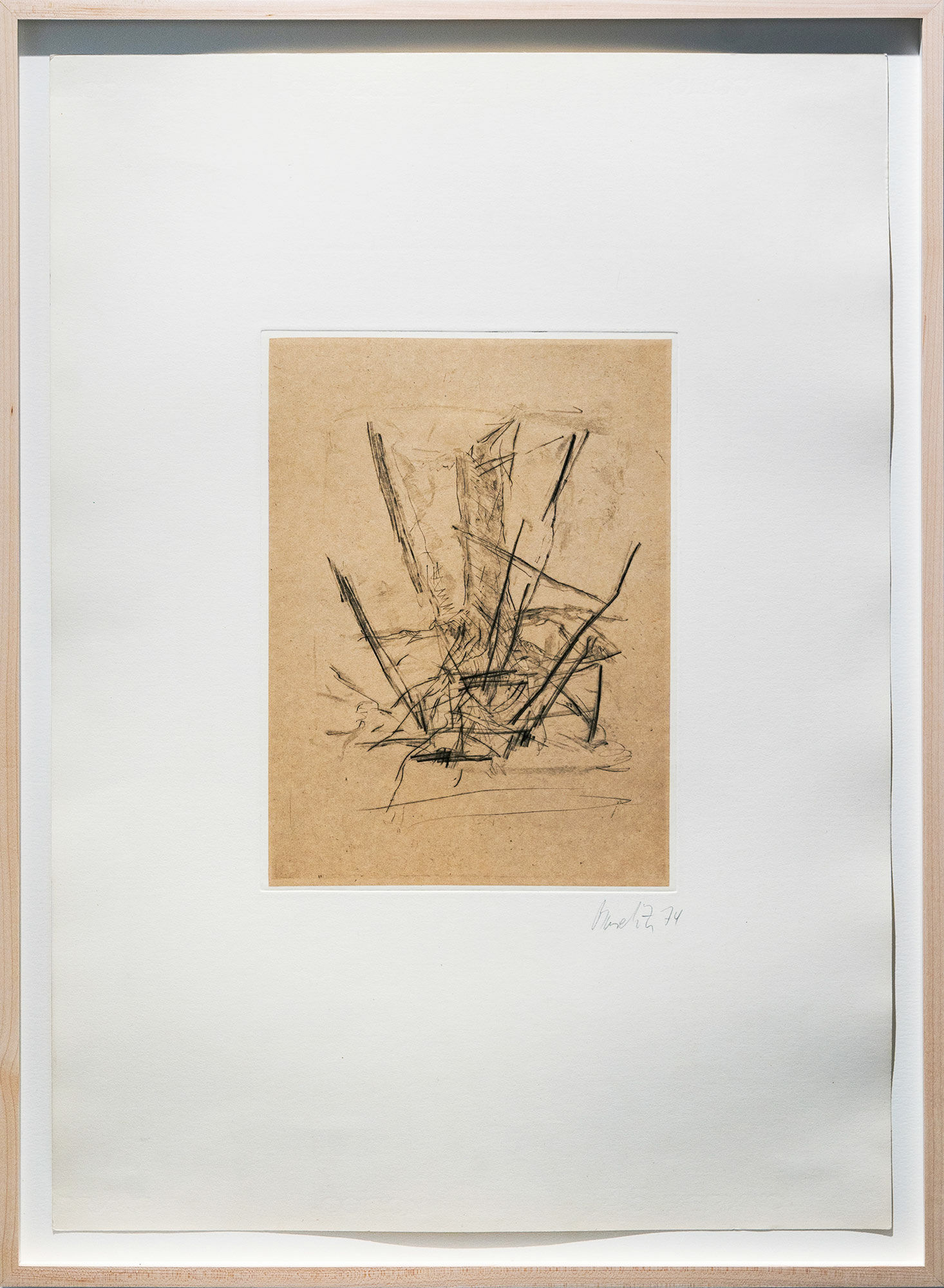 Bild "Ohne Titel Blatt 17 der Mappe Bäume" (1974/75) von Georg Baselitz