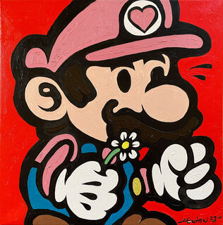 Bild "Pink Mario" (2023) (Unikat) von Ewen Gur