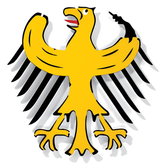 Sculpture murale "Federal Banana Eagle" (2007) de Thomas Baumgärtel