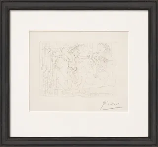 Bild "Le Respos du Sculpteur devant une Bacchanale au Taureau" (1933)