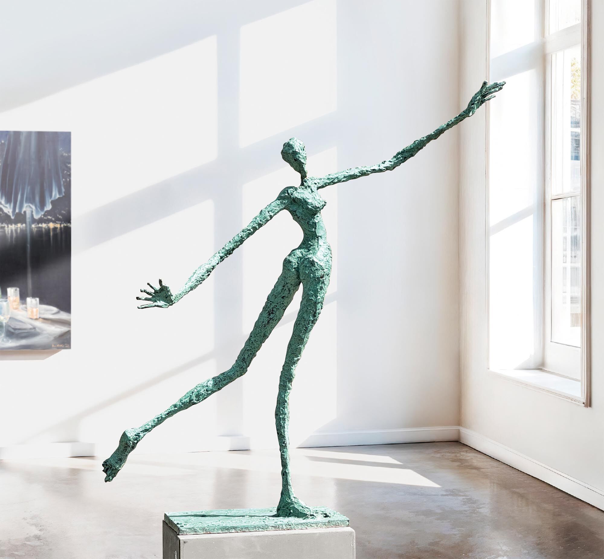 Skulptur "Dame, verlegen lächelnd" (2025), Bronze von Helge Leiberg