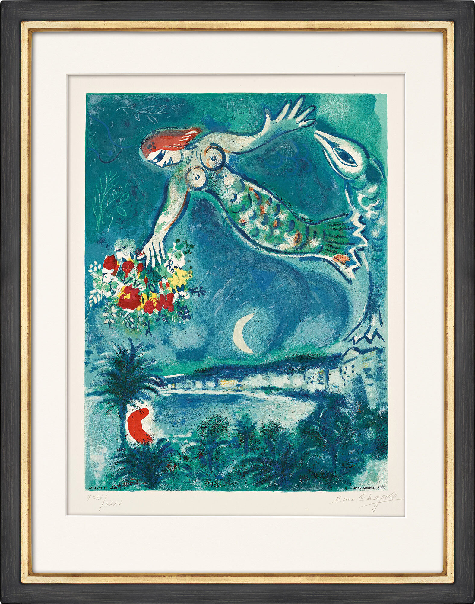 Picture "Sirene et Poisson", from "Nice and the Côte d'Azur" (1967) by Marc Chagall